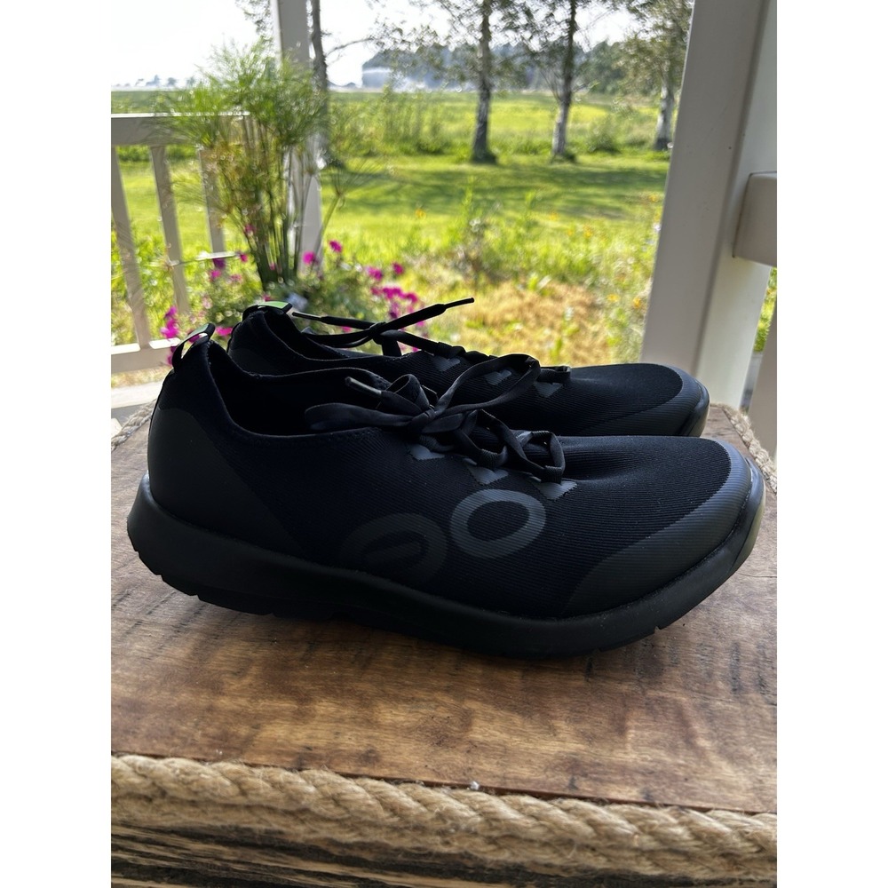 OOFOS OOmg Sport Low Black Recovery Shoes Mens 12 EU45 Lace Up Sneakers